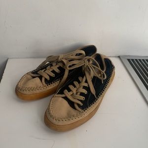 Cute vintage Preppy leather and suede Converse